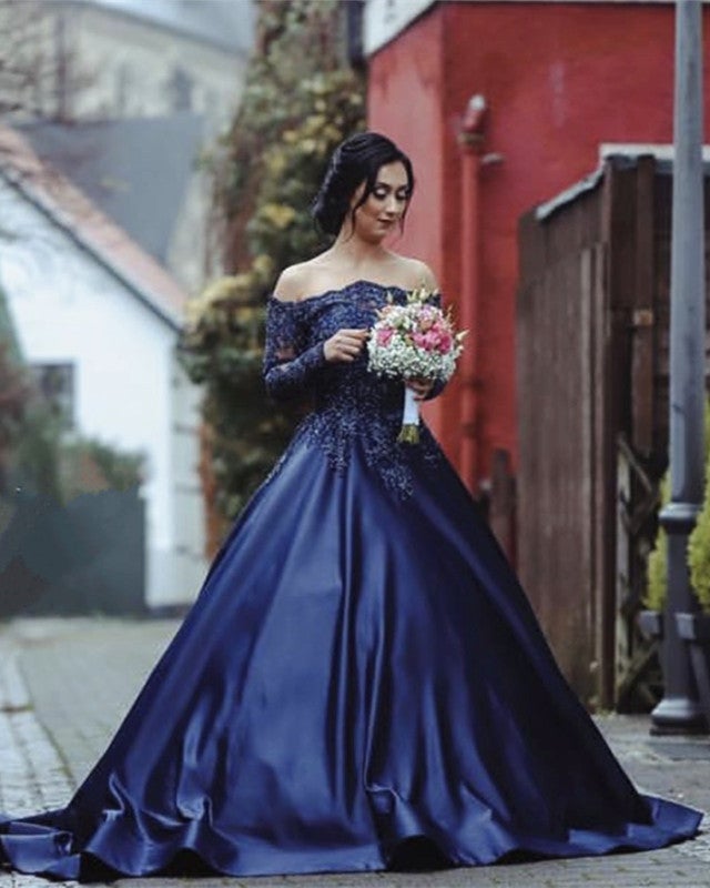 navy blue wedding dress